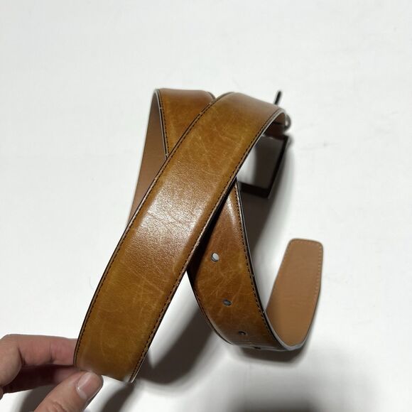 Magnanni Mens Tan Leather Belt Size 32 - Picture 3 of 4